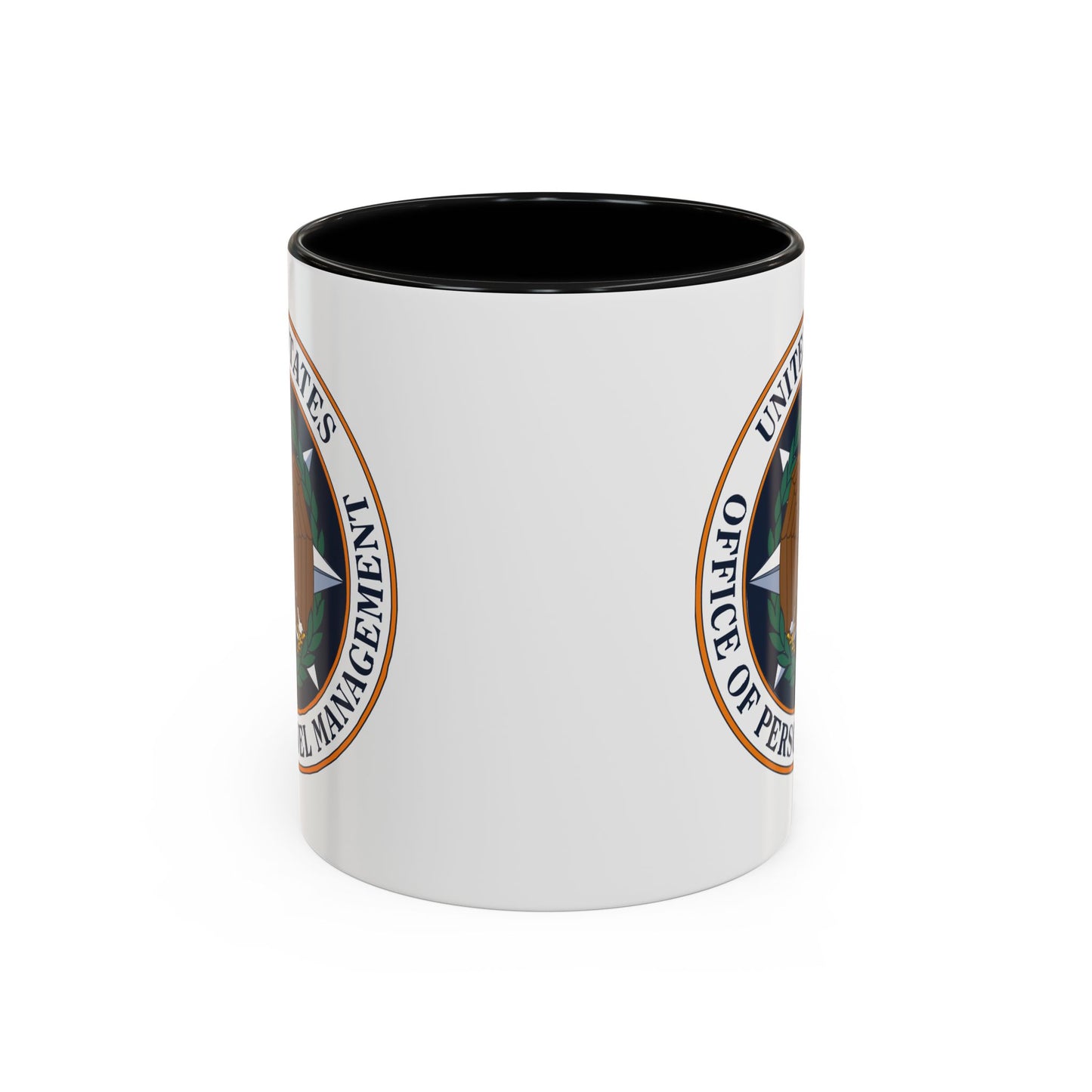 US Office of Personnel Management Coffee Mug - Double Sided Print, Black Accent White Ceramic, 11oz by TheGlassyLass.com