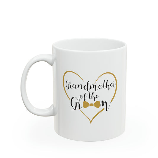 Grandmother of the Groom Coffee Mug - Double Sided 11oz White Ceramic by TheGlassyLass.com