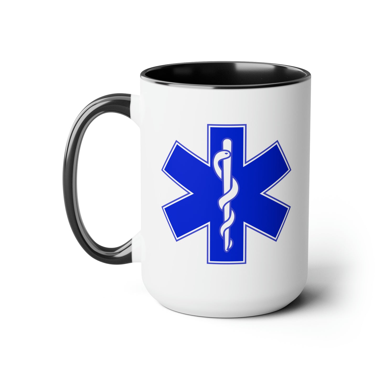 Paramedic Coffee Mug - Double Sided Black Accent White Ceramic 15oz by TheGlassyLass