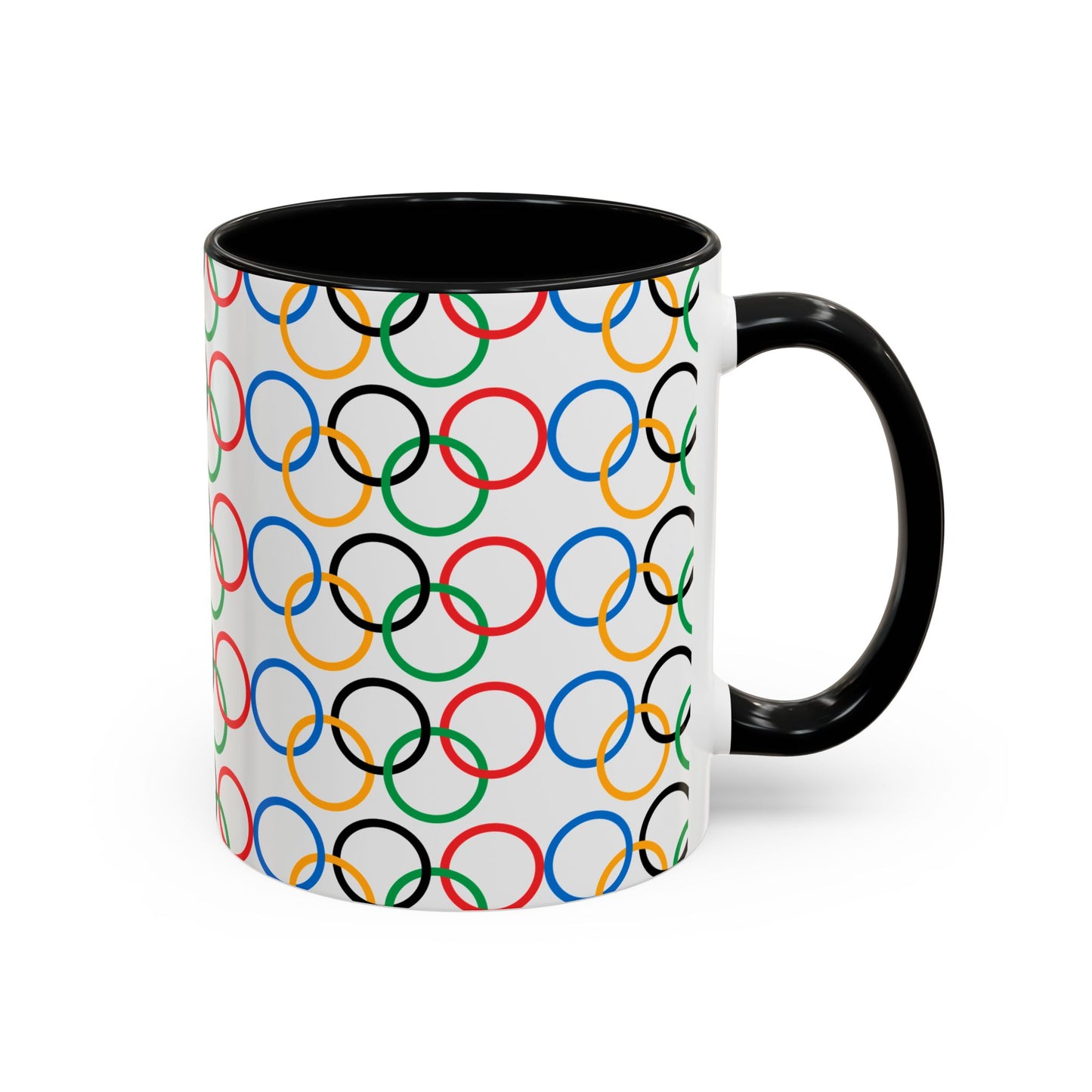 Olympic Fever Coffee Mug - Double Sided Black Accent White Ceramic 11oz by TheGlassyLass.com