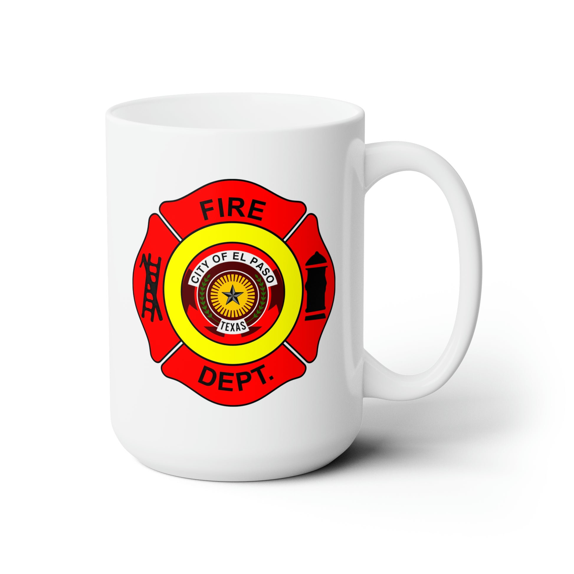 El Paso Fire Department Coffee Mug - Double Sided White Ceramic 15oz by TheGlassyLass.com