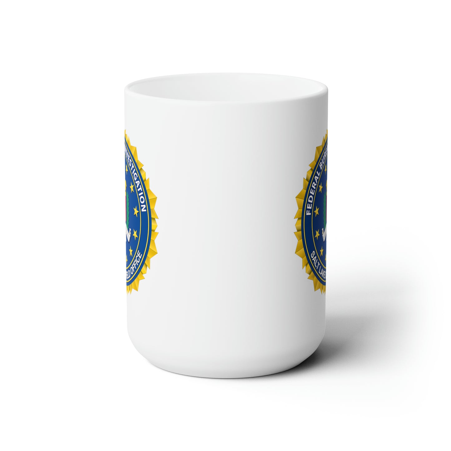 The FBI Salt Lake City Field Office Coffee Mug - Double Sided White Ceramic 15oz - by TheGlassyLass.com