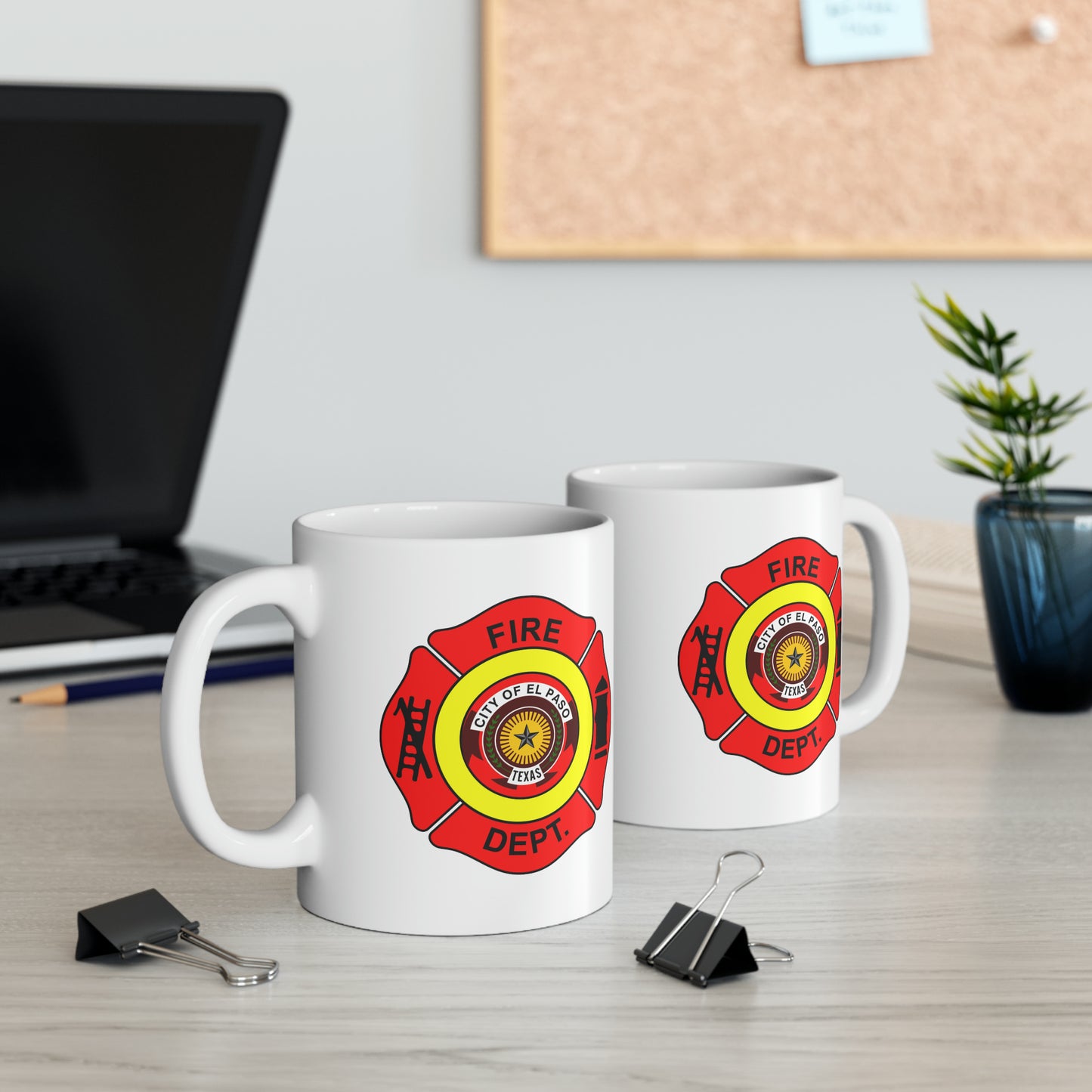 El Paso Fire Department Coffee Mug - Double Sided White Ceramic 11oz by TheGlassyLass.com