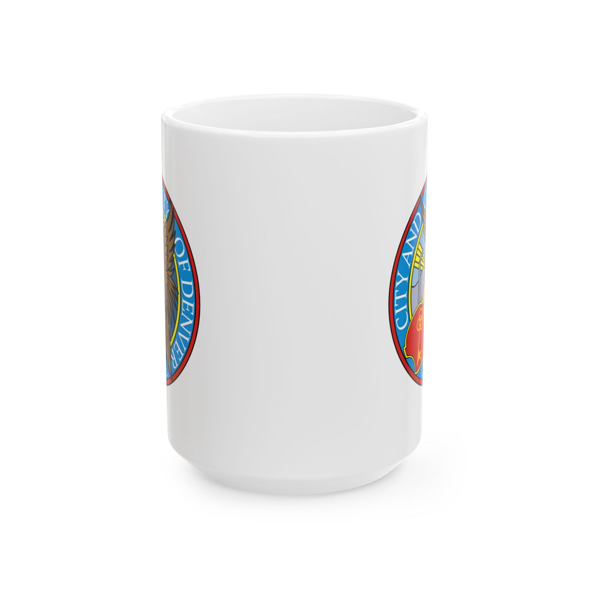Denver City/County Seal Coffee Mug - Double Sided Print, White Ceramic, 15oz by TheGlassyLass.com