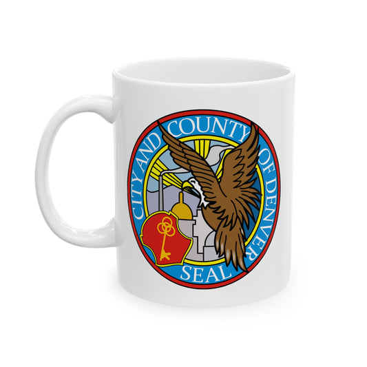 Denver City/County Coffee Mug - Double Sided Print, White Ceramic, 11oz by TheGlassyLass.com
