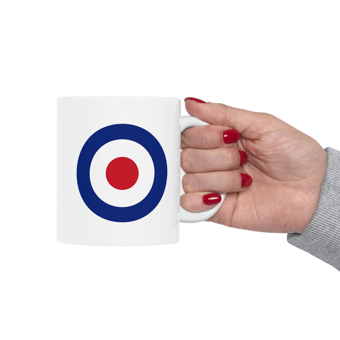 RAF Royal Air Force Roundel Coffee Mug - Double Sided White Ceramic 11oz - By TheGlassyLass.com