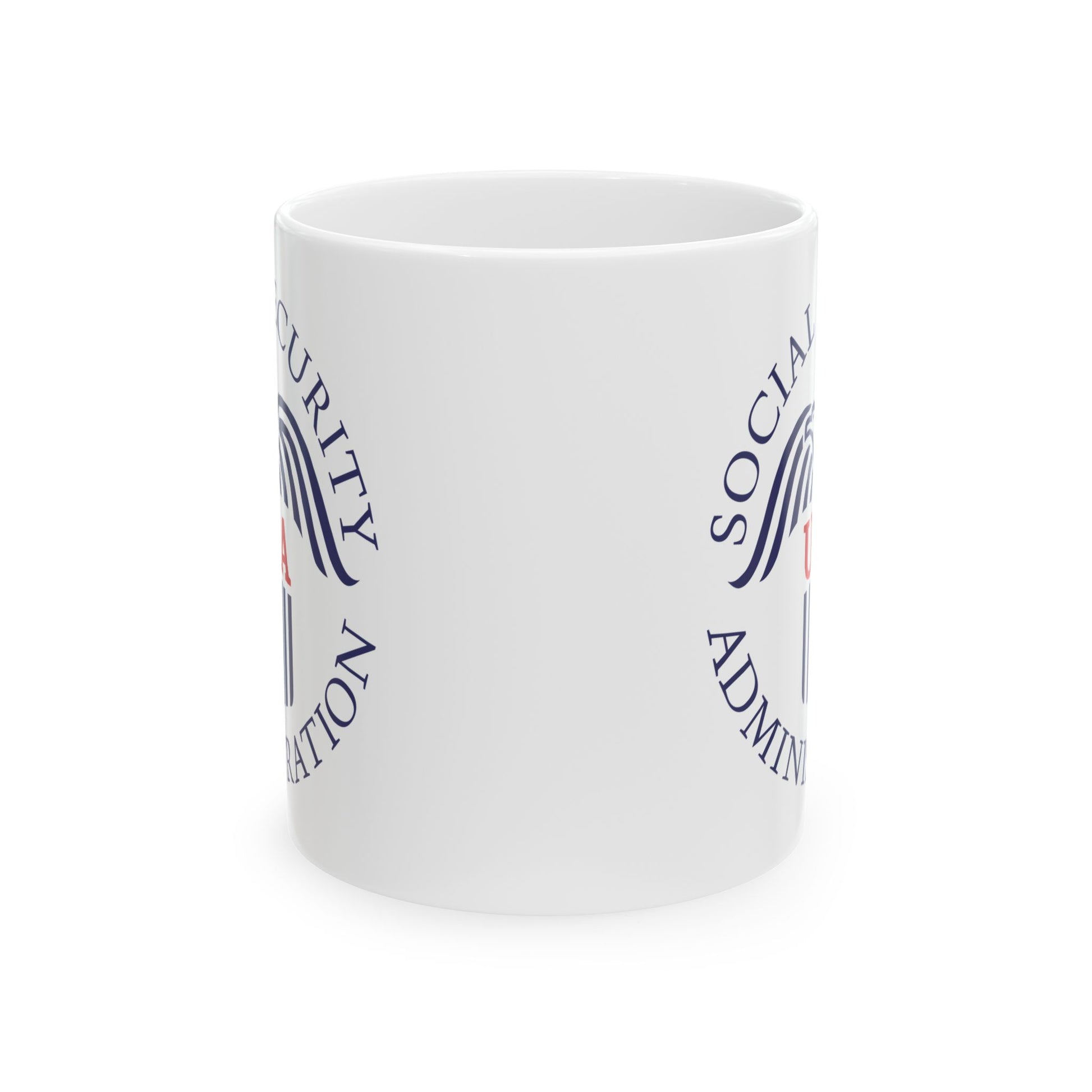 Social Security Administration Seal Coffee Mug - Double Sided Print, White Ceramic, 11oz by TheGlassyLass.com