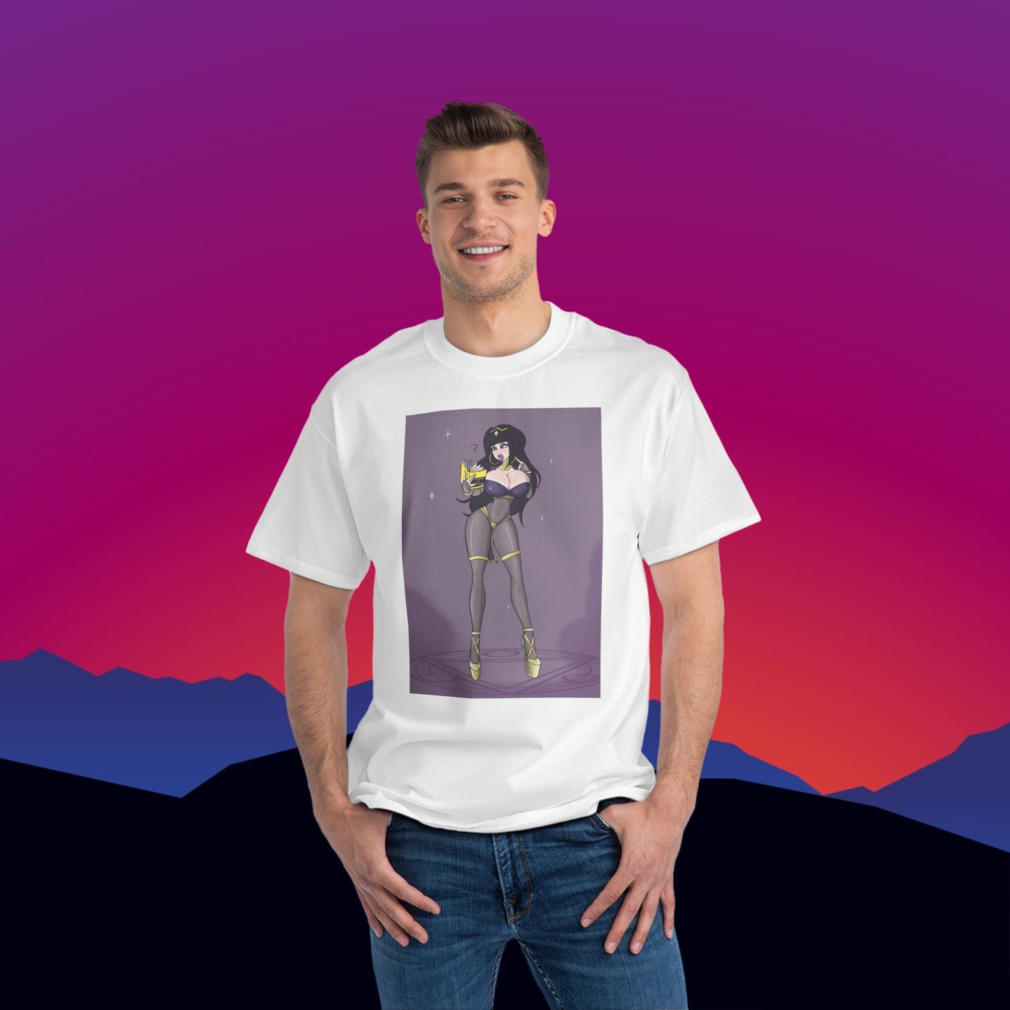 Necromancer T-Shirt: (Hanes Beefy-T 100% Preshrunk Cotton) Custom Printed by TheGlassyLass.com