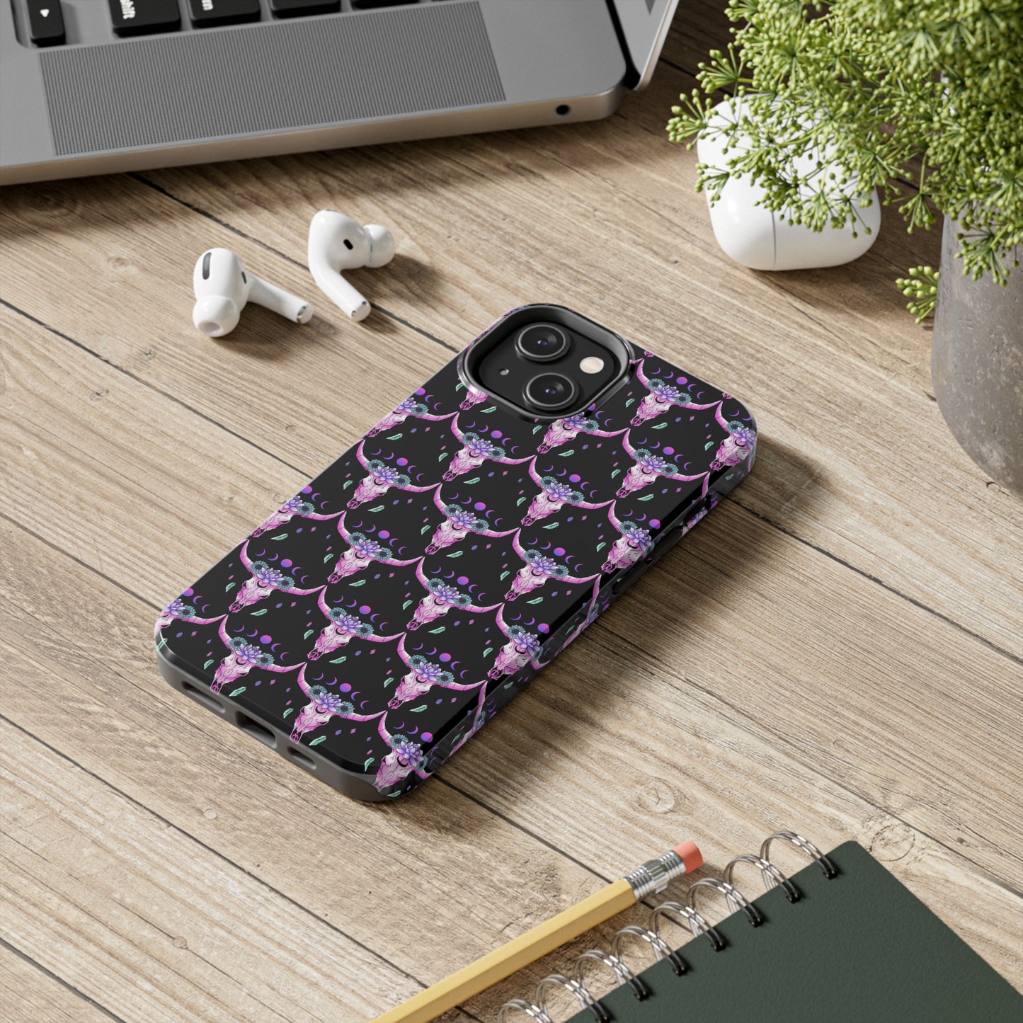 Crystal Skull Moon: iPhone Tough Case Design - Wireless Charging - Superior Protection - Original Graphics by TheGlassyLass.com