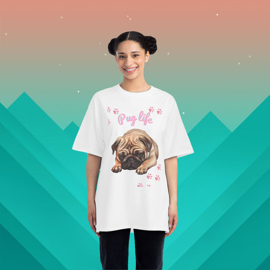 Pug Life T-Shirt: (Hanes Beefy-T 100% Preshrunk Cotton Custom Printed by TheGlassyLass.com