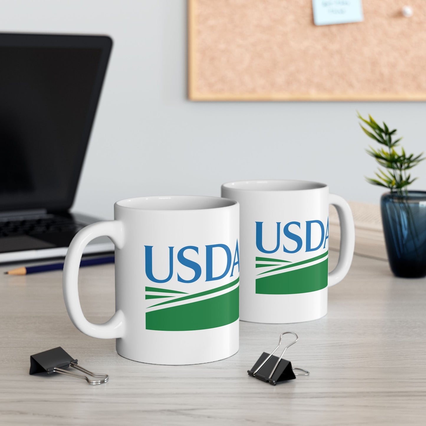 USDA Seal Coffee Mug - Double Sided Print, White Ceramic, 11oz by TheGlassyLass.com