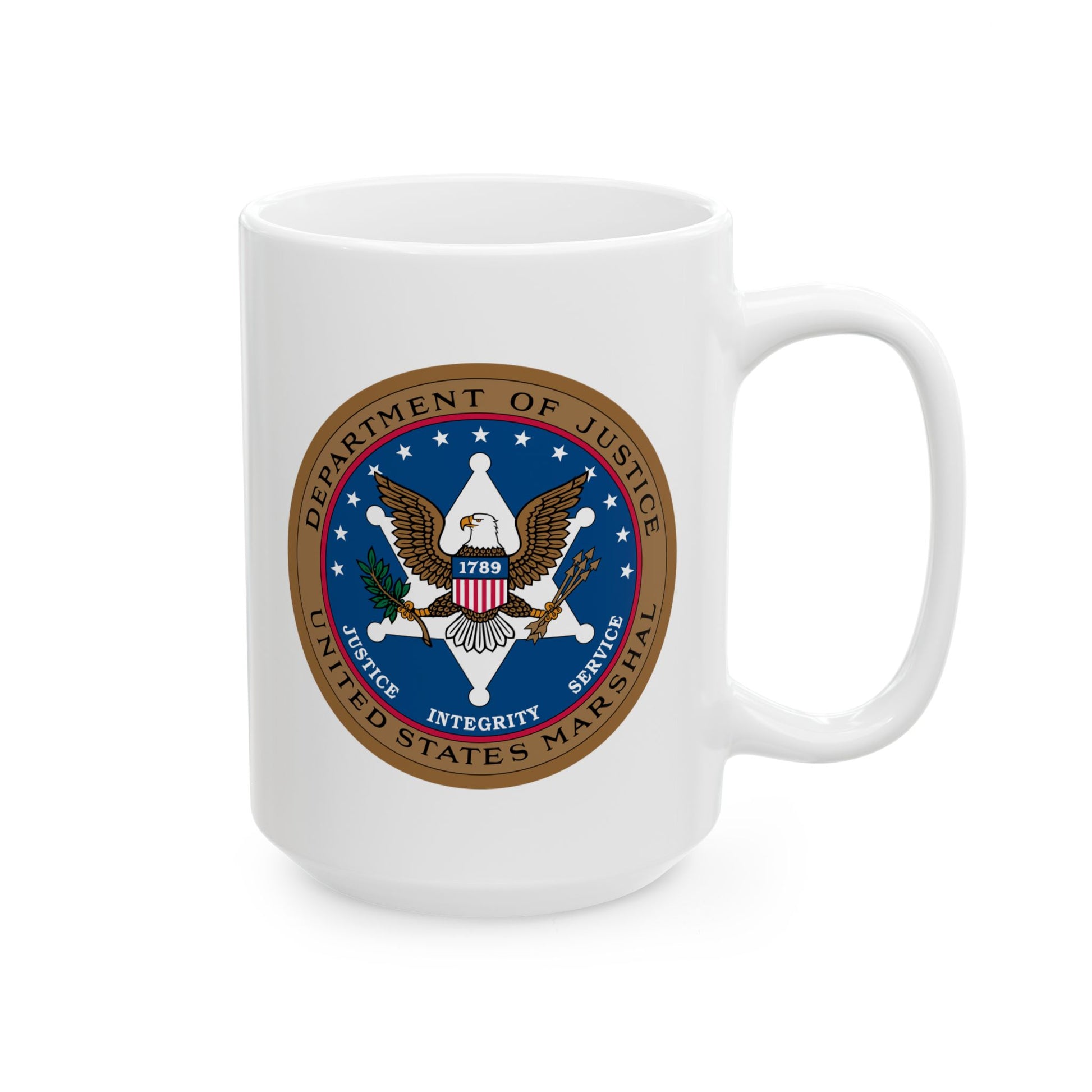 US Marshal Coffee Mug - Double Sided Print, White Ceramic, 15oz by TheGlassyLass.com