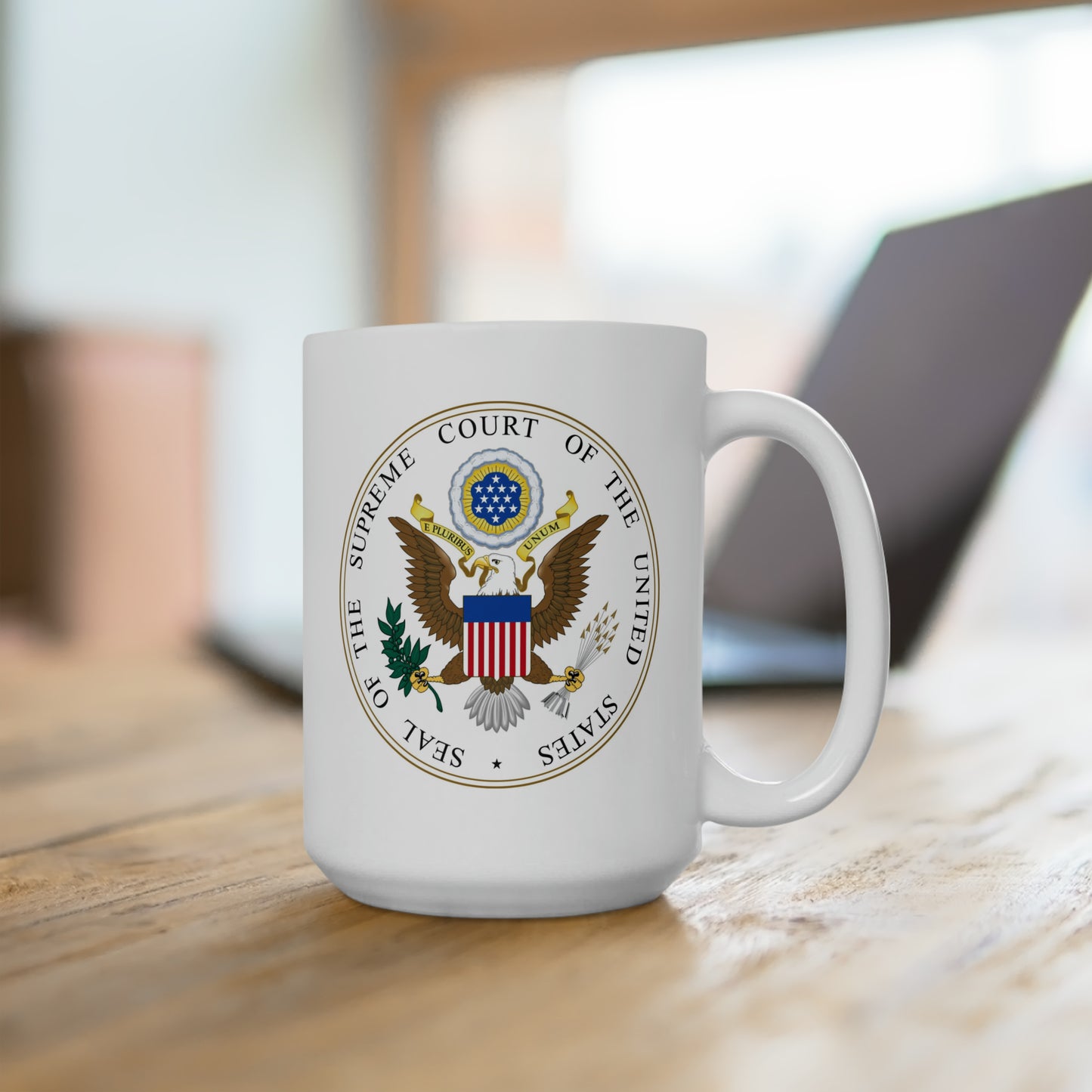 US Supreme Court Seal Coffee Mug - Double Sided White Ceramic 15oz by TheGlassyLass.com