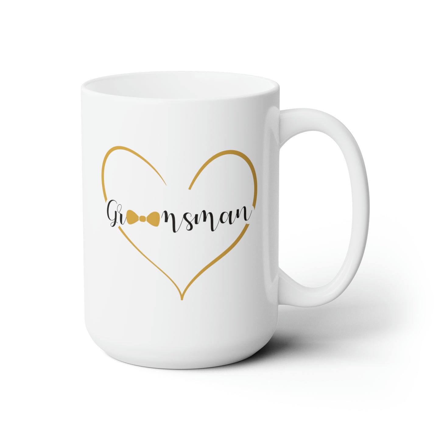 Groomsman Coffee Mug - Double Sided White Ceramic 15oz - by TheGlassyLass.com