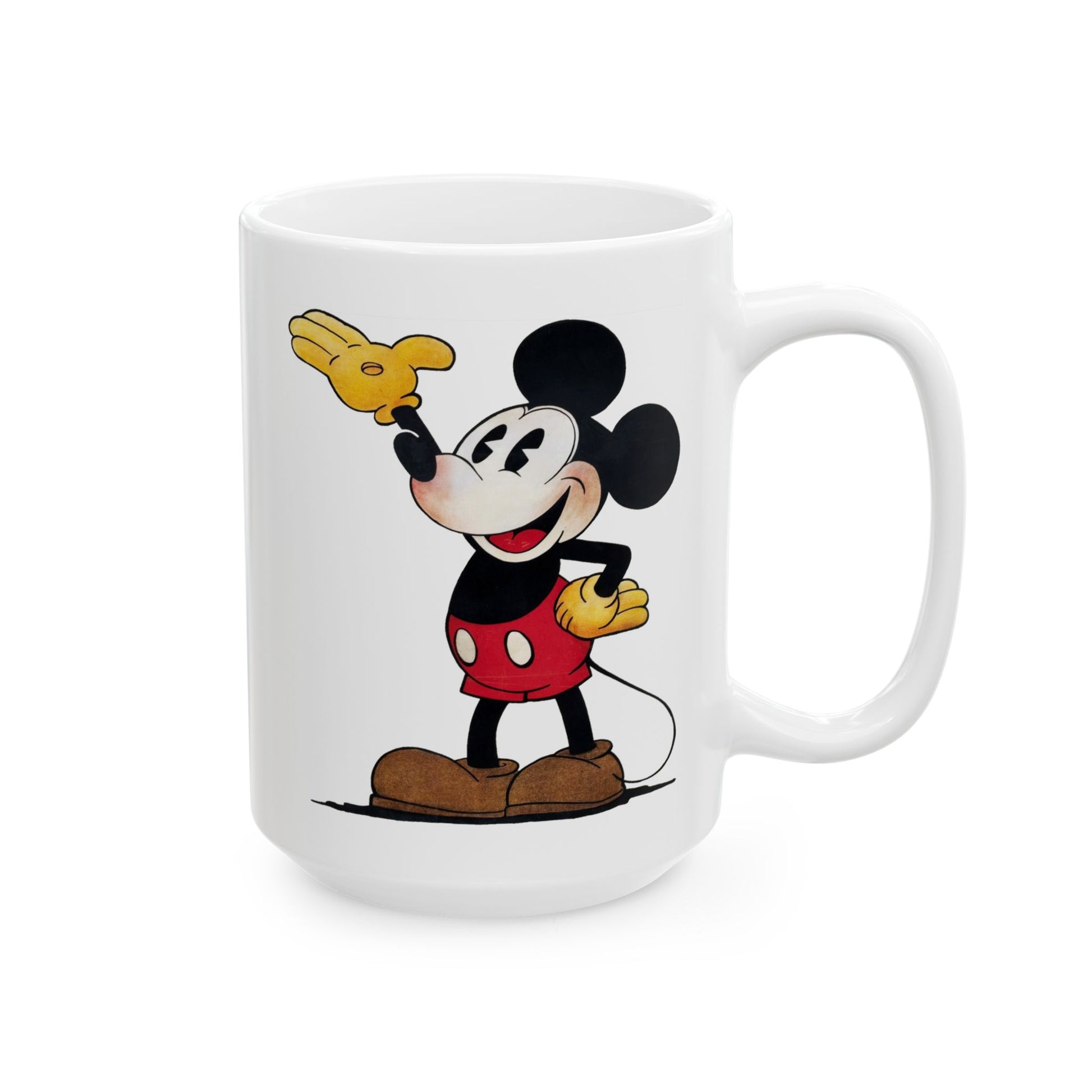 Original Mickey Mouse Coffee Mug - Double Sided White Ceramic 15oz by TheGlassyLass.com