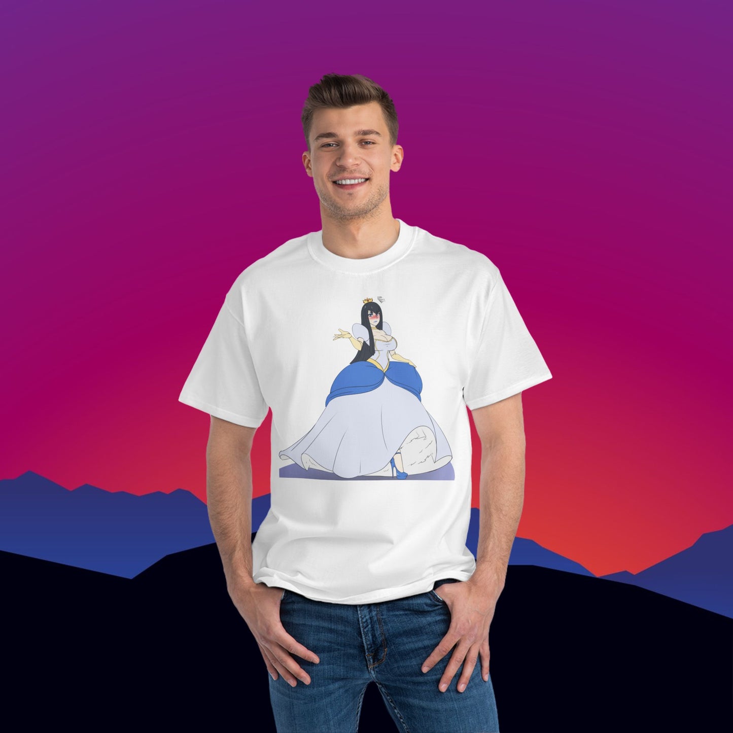 Meh Princess T-Shirt: (Hanes Beefy-T 100% Preshrunk Cotton) Custom Printed by TheGlassyLass.com