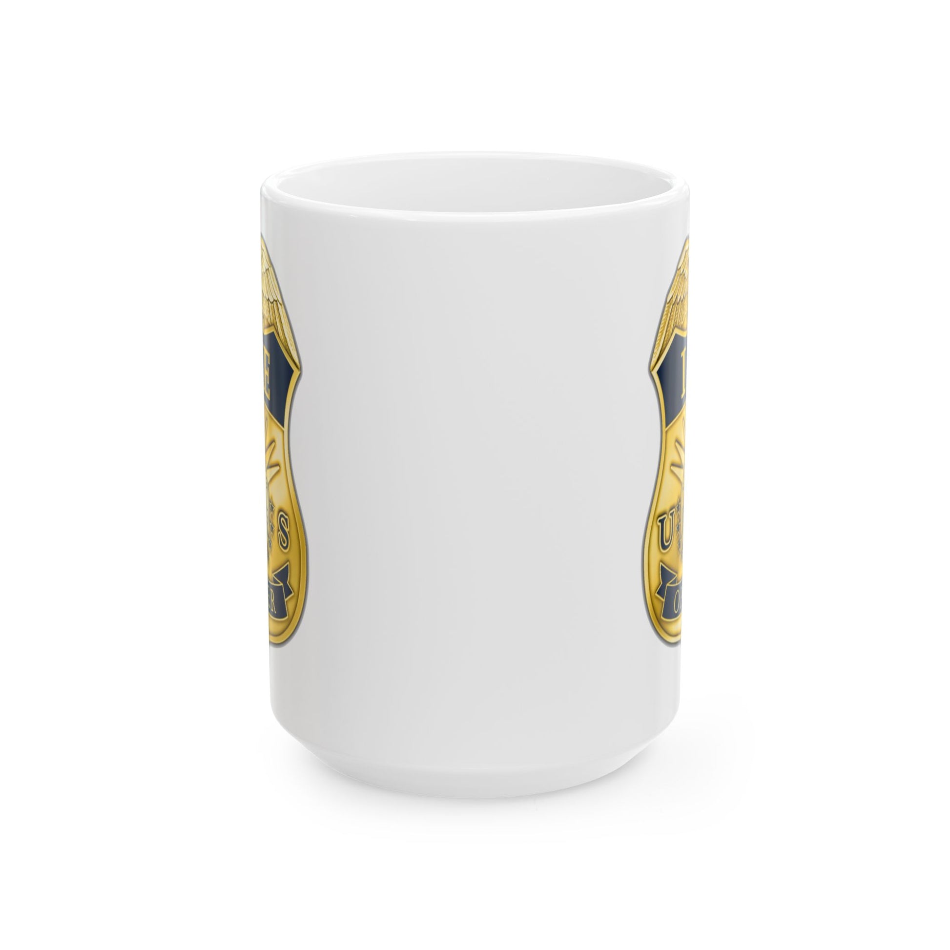 ICE Immigration and Customs Enforcement Badge Coffee Mug - Double Sided White Ceramic 15oz by TheGlassyLass.com