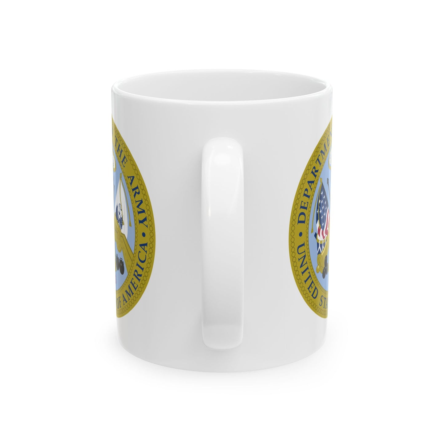 Department of the Army Seal Coffee Mug - Double Sided Print, White Ceramic, 11oz by TheGlassyLass.com