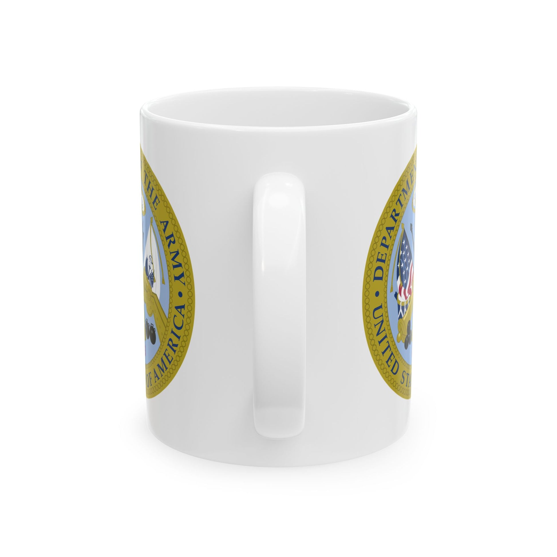 Department of the Army Seal Coffee Mug - Double Sided Print, White Ceramic, 11oz by TheGlassyLass.com