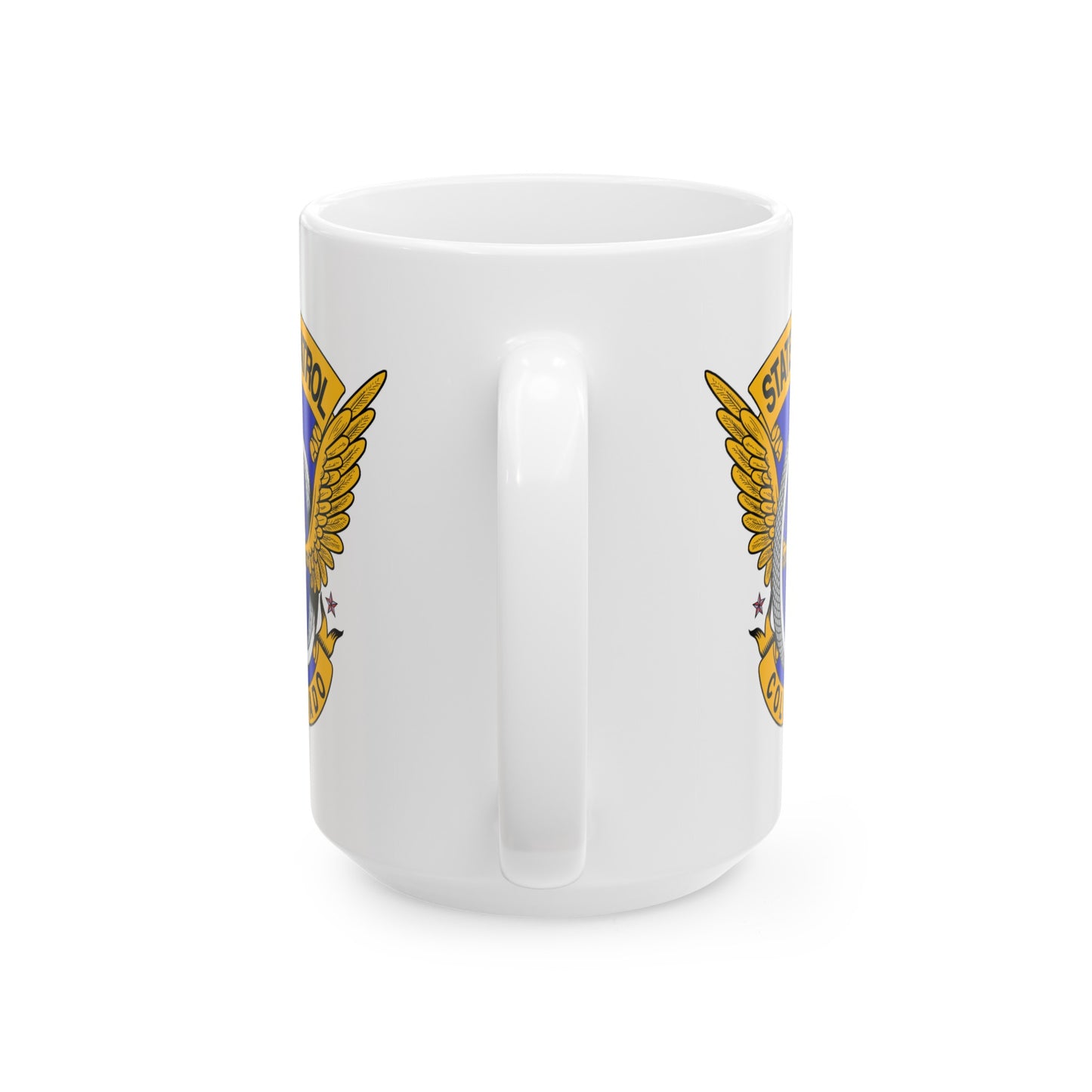 Colorado State Patrol Coffee Mug - Double Sided White Ceramic 15oz by TheGlassyLass.com