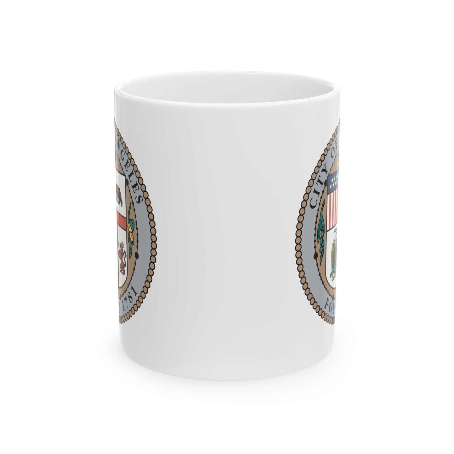 City of Los Angeles California Coffee Mug - Double Sided Print, White Ceramic, 11oz by TheGlassyLass.com