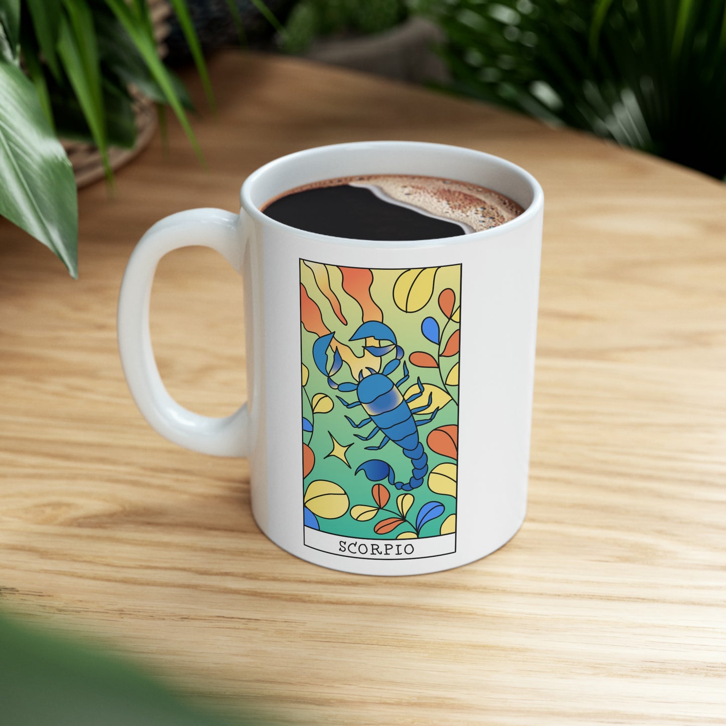 Scorpio Card Coffee Mug - Double Sided 11oz White Ceramic by TheGlassyLass.com