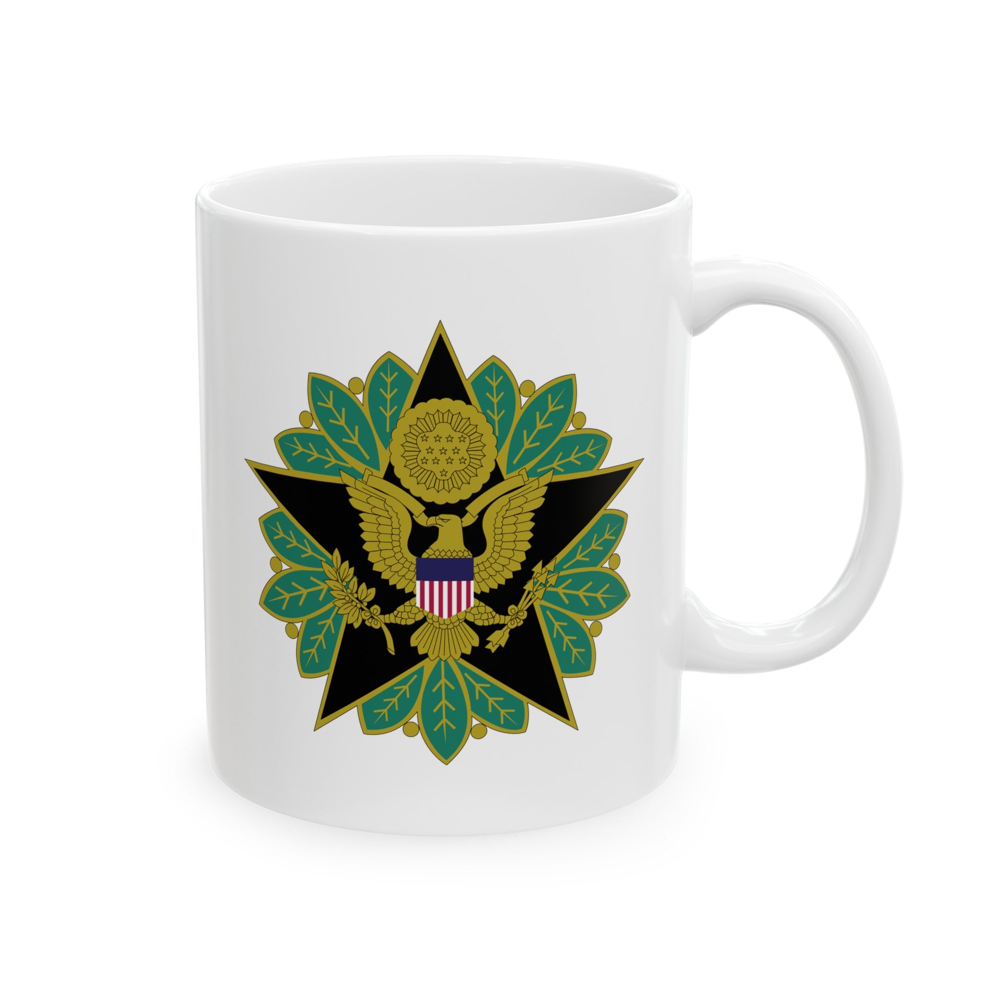 US Army General Staff - Double Sided White Ceramic Coffee Mug 11oz by TheGlassyLass.com