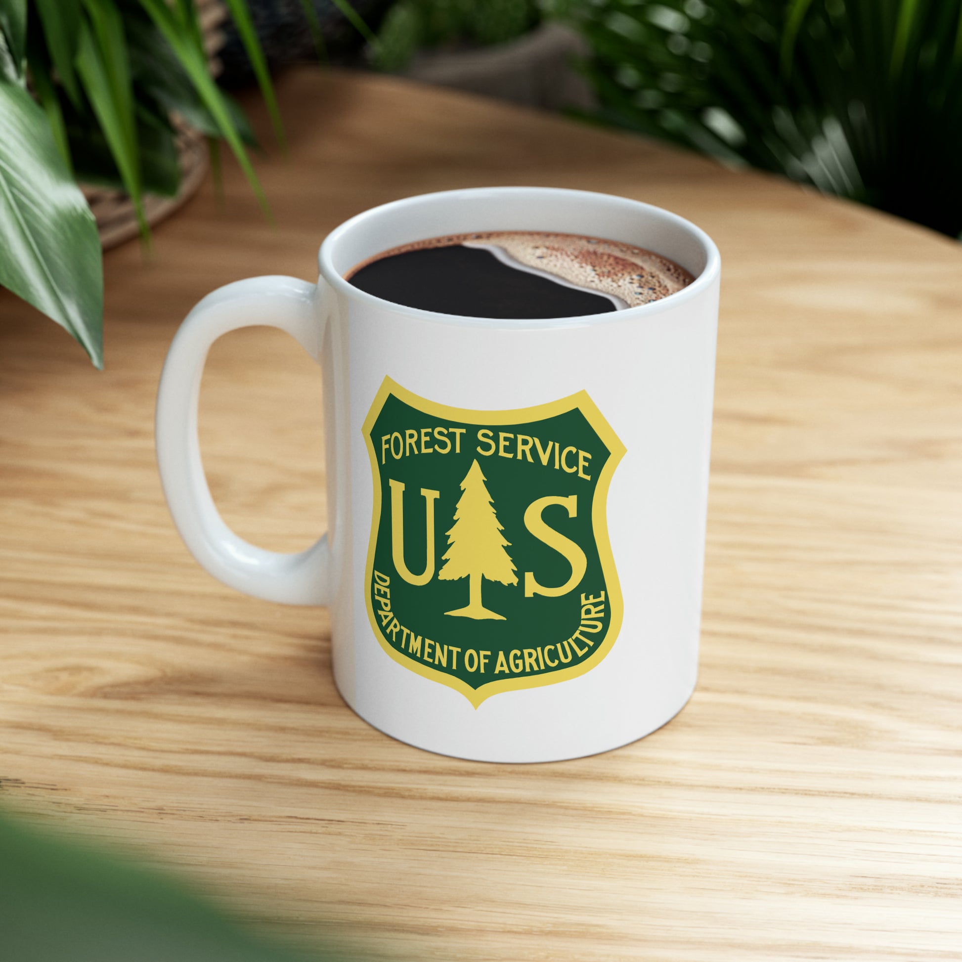 Forest Service Coffee Mug - Double Sided White Ceramic 11oz by TheGlassyLass.com