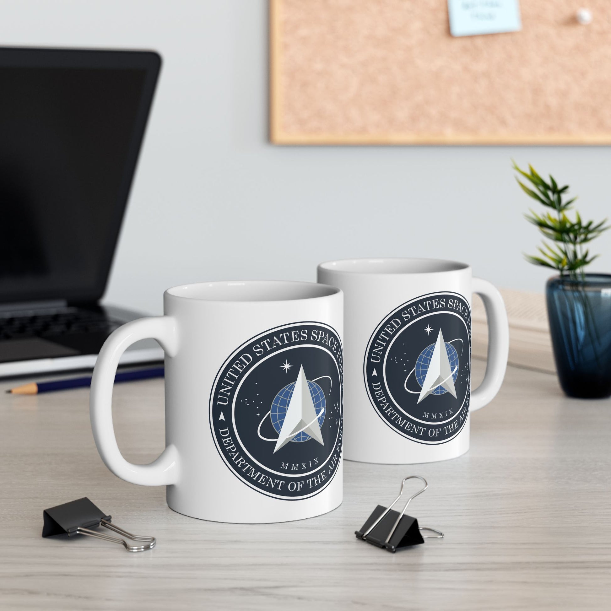 US Space Force Seal Coffee Mug - Double Sided White Ceramic 11oz - by TheGlassyLass.com