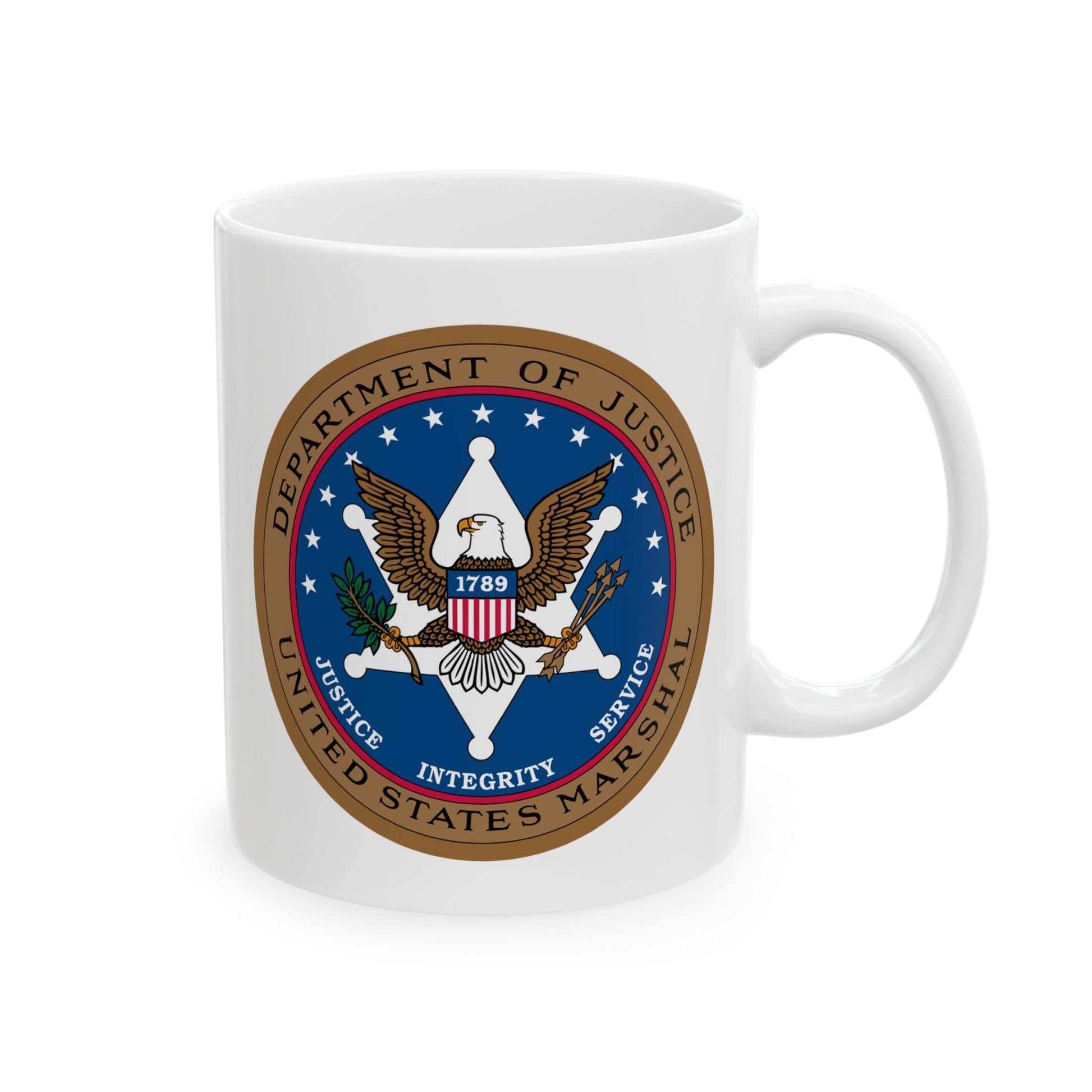US Marshal Coffee Mug - Double Sided Print, White Ceramic, 11oz by TheGlassyLass.com