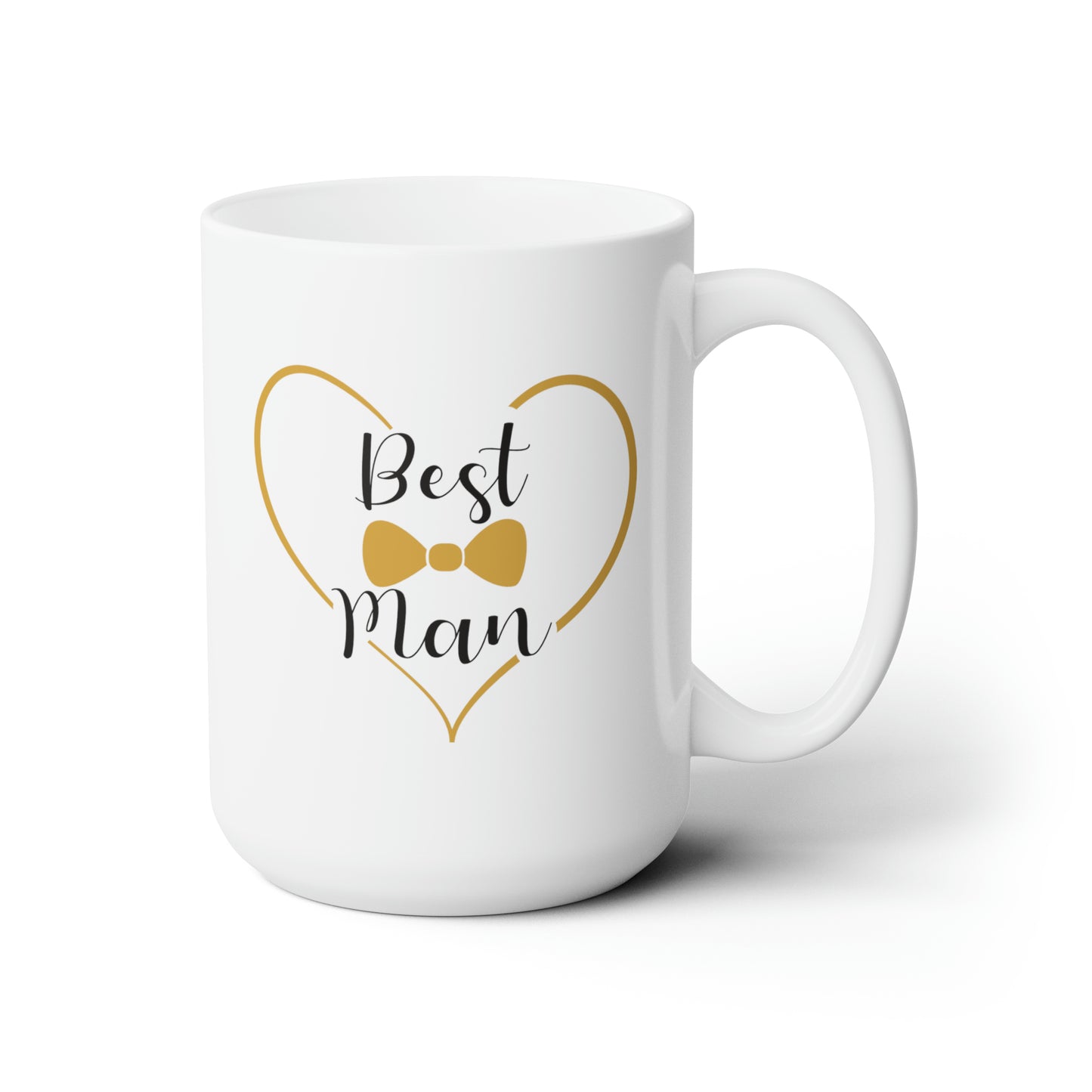 Best Man Coffee Mug - Double Sided White Ceramic 15oz - by TheGlassyLass.com