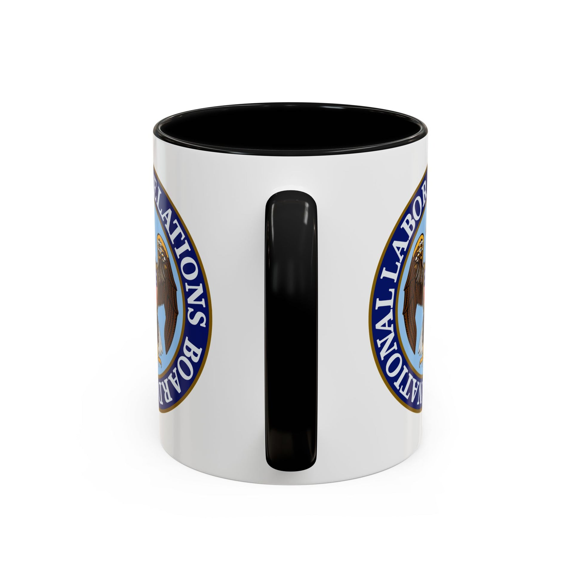 National Labor Relations Board Seal Coffee Mug - Double Sided Print, Black Accent White Ceramic, 11oz by TheGlassyLass.com