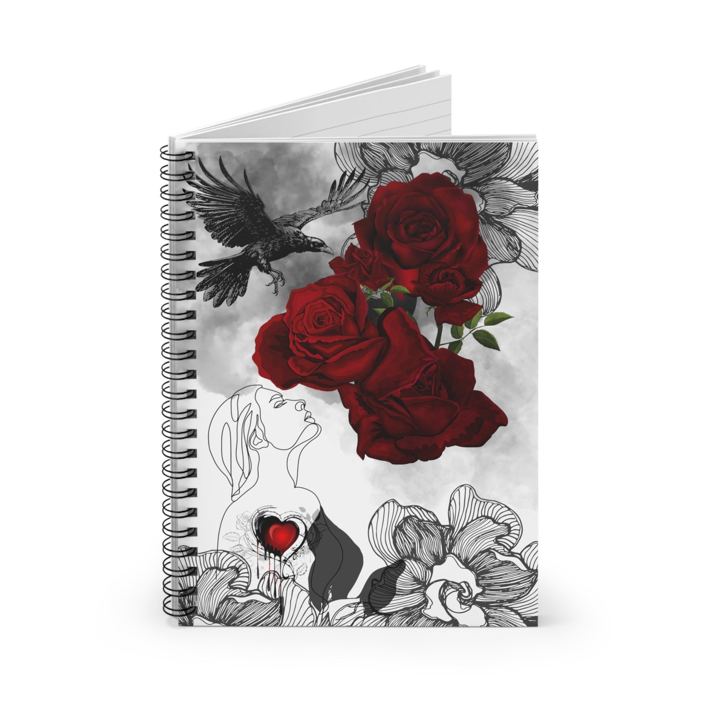 Wounded Heart: Spiral Notebook - Log Books - Journals - Diaries - and More Custom Printed by TheGlassyLass