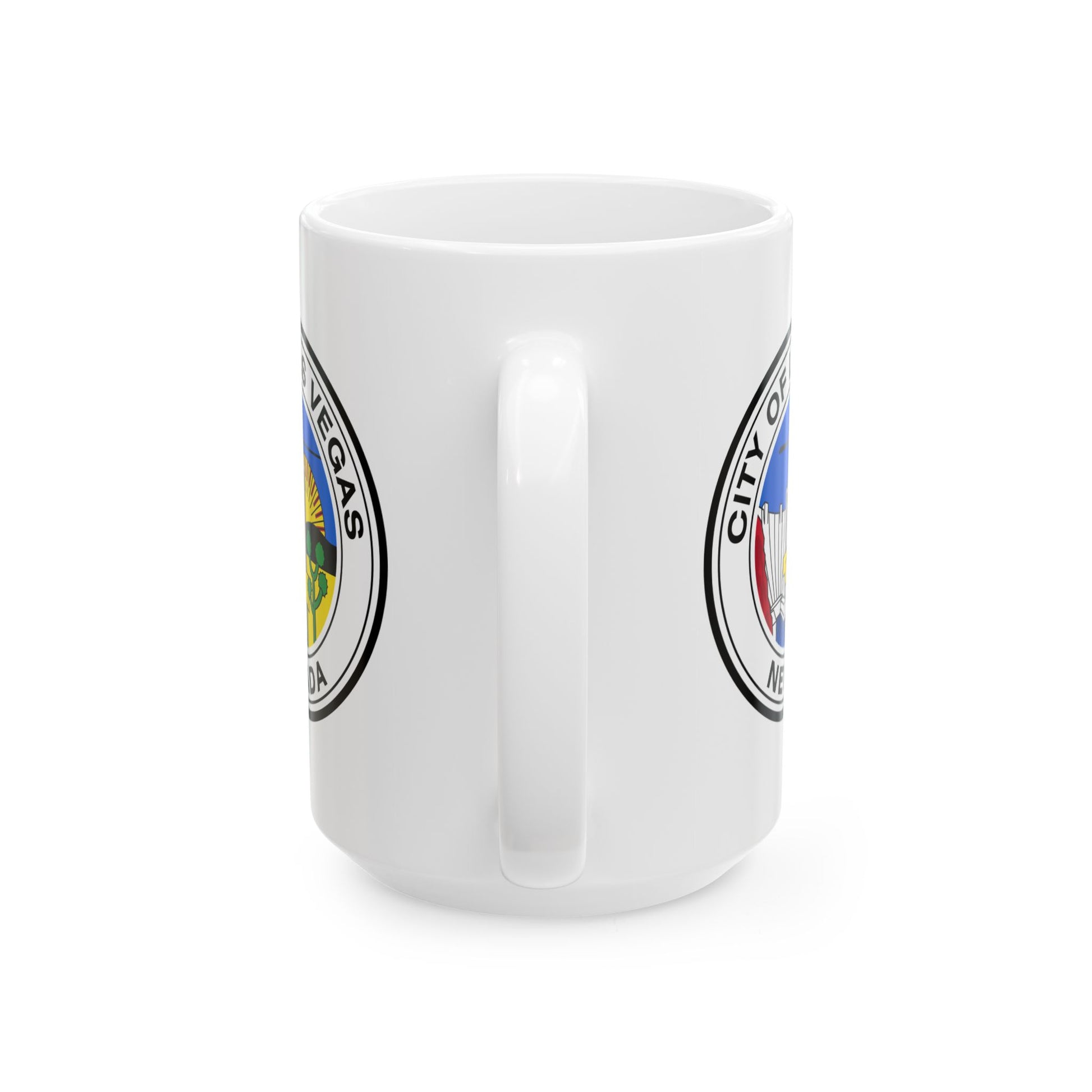 City of Las Vegas Coffee Mug - Double Sided Print, White Ceramic, 15oz by TheGlassyLass.com