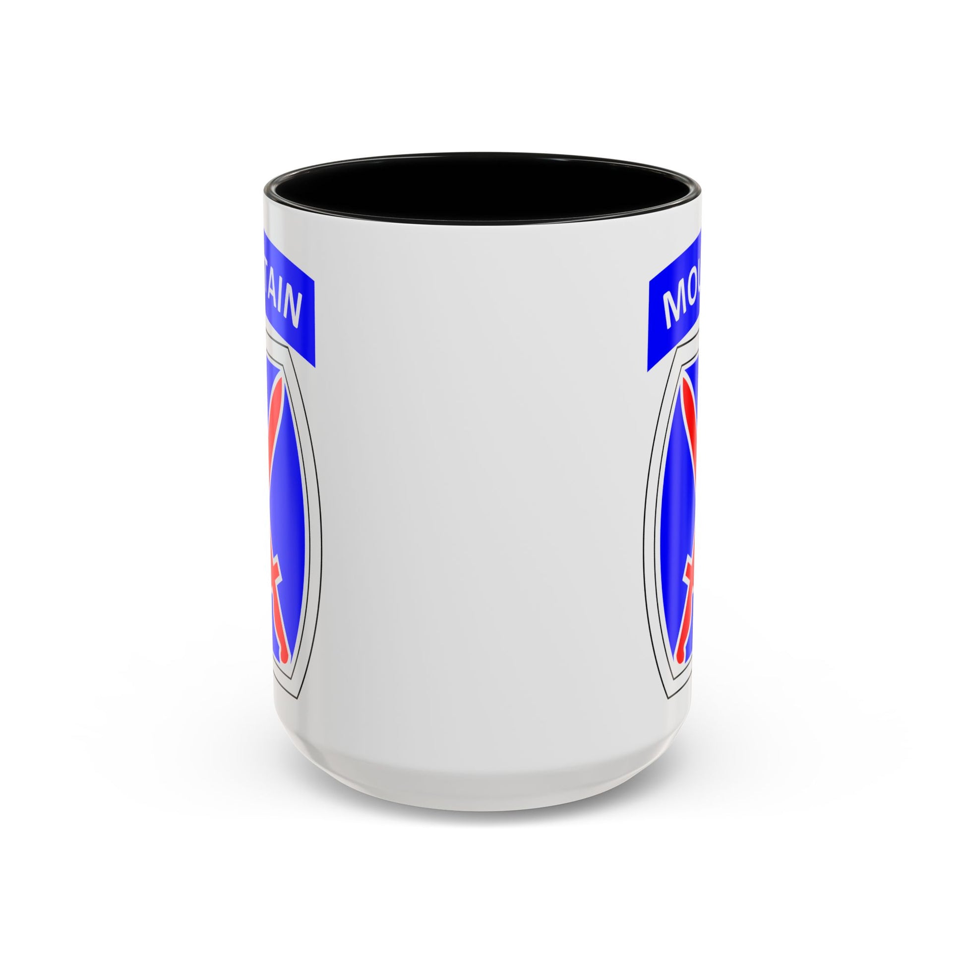 10th Mountain Division Coffee Mug - Double Sided Black Accent White Ceramic 15oz by TheGlassyLass.com