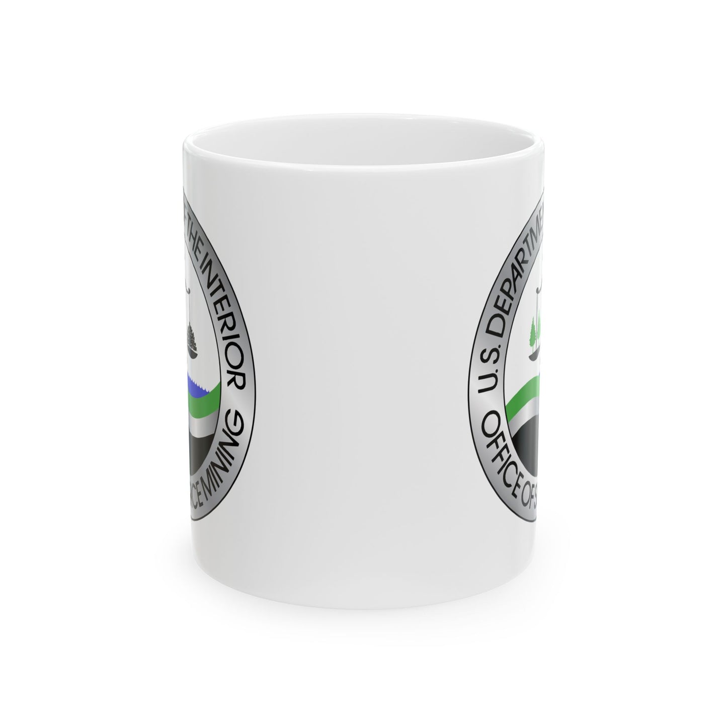 Department of the Interior Office of Surface Mining Seal Coffee Mug - Double Sided Print, White Ceramic, 11oz by TheGlassyLass.com