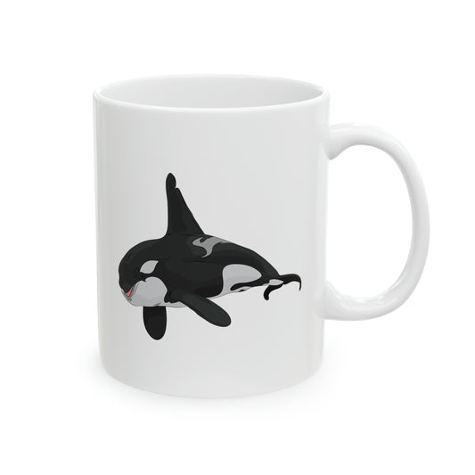 Orca Killer Whale Coffee Mug - Double Sided White Ceramic 11oz by TheGlassyLass.com