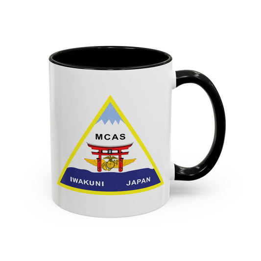 Marine Corps Air Station Iwakuni Japan Coffee Mug - Double Sided Black Accent White Ceramic 11oz by TheGlassyLass.com