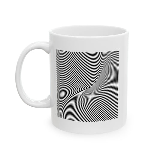 Spiral Illusion Coffee Mug - Double Sided White Ceramic 11oz by TheGlassyLass.com