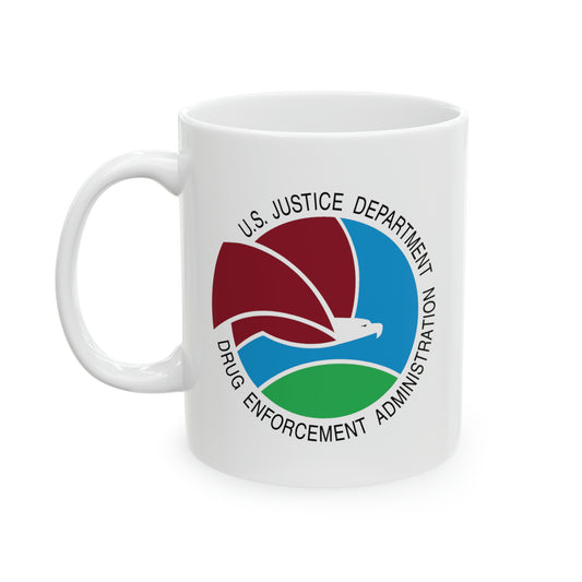 US DEA Coffee Mug - Double Sided White Ceramic 11oz by TheGlassyLass.com
