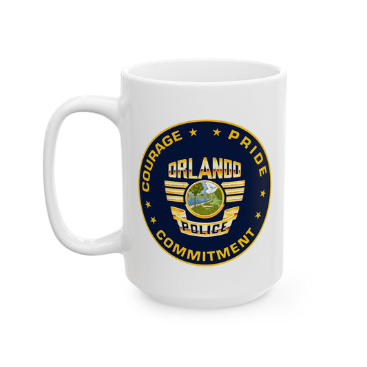 Orlando Police Coffee Mug - Double Sided White Ceramic 15oz by TheGlassyLass.com