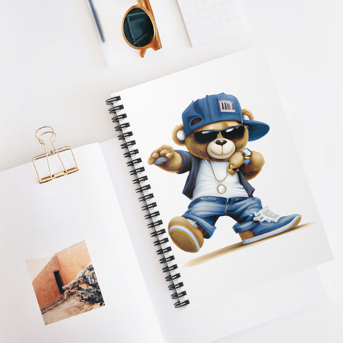 Teddy Rapper: Spiral Notebook - Log Books - Journals - Diaries - and More Custom Printed by TheGlassyLass.com