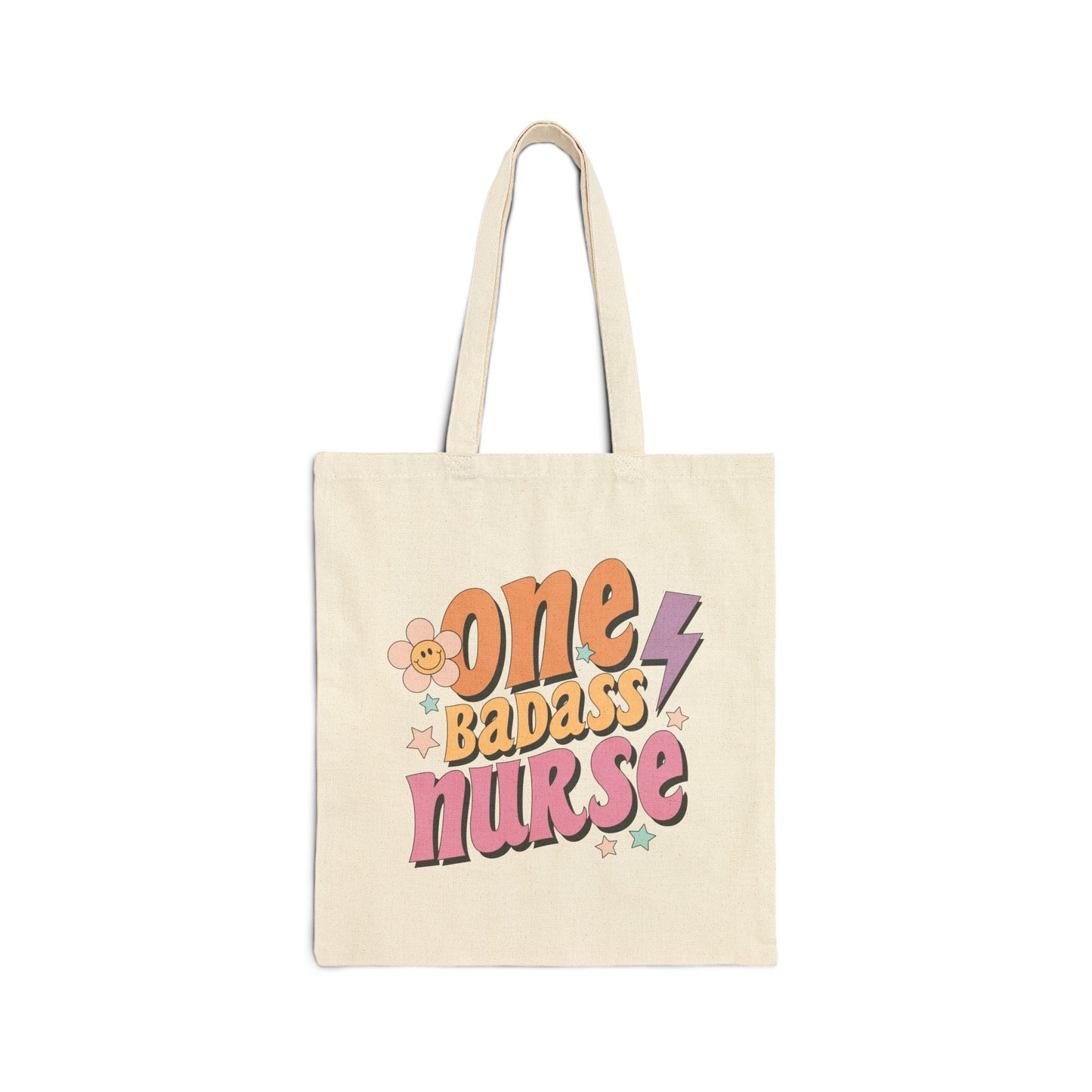 One Badass Nurse Logo Tote Bag - Heavyweight 100% Cotton Canvas by TheGlassyLass.com