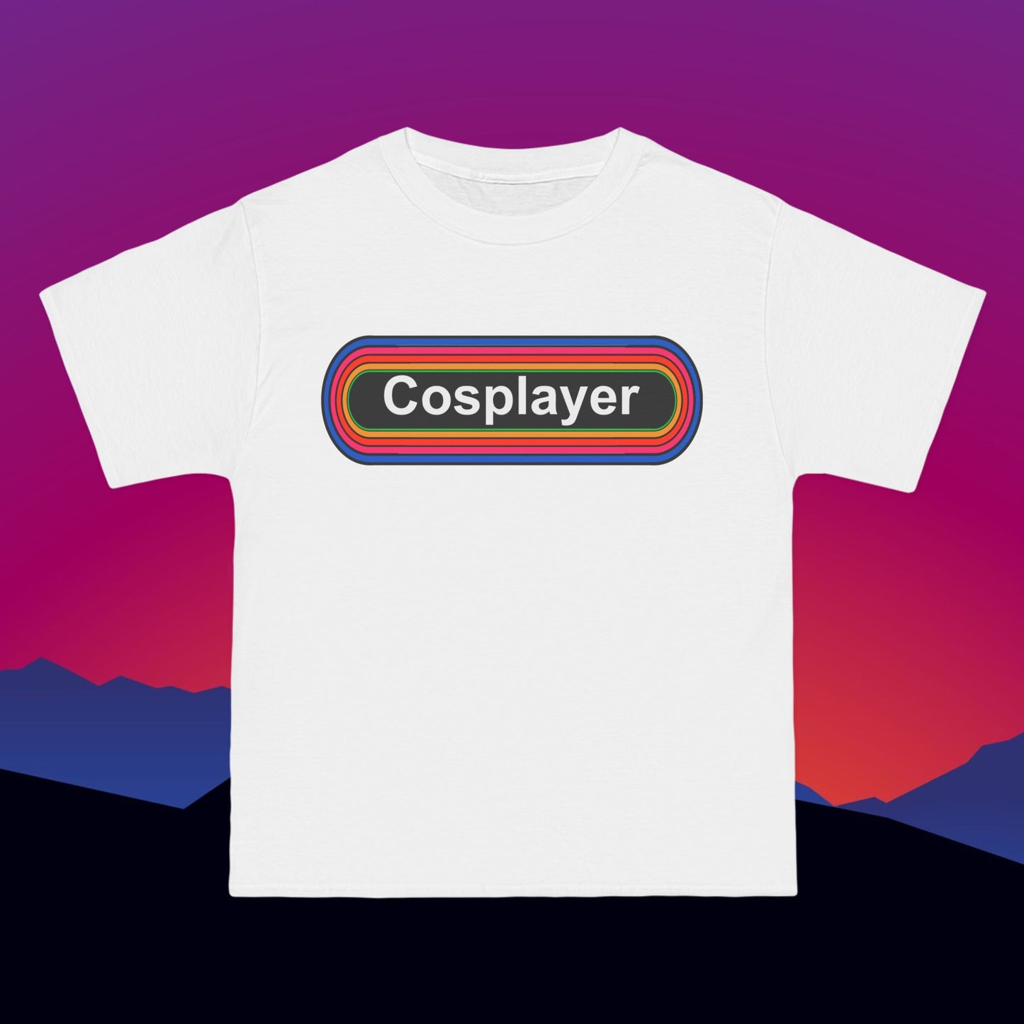 Cosplayer Rainbow T-Shirt: (Hanes Beefy-T 100% Preshrunk Cotton Custom Printed by TheGlassyLass.com