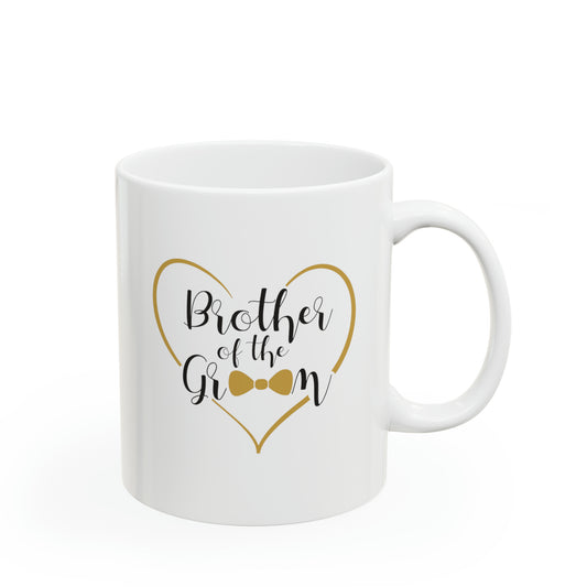Brother of the Groom Coffee Mug - Double Sided 11oz White Ceramic by TheGlassyLass.com