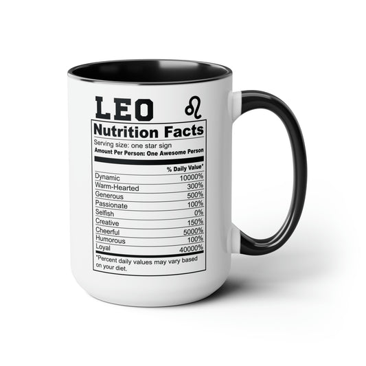 Leo Tarot Card Coffee Mug - Double Sided Black Accent Ceramic 15oz by TheGlassyLass.com