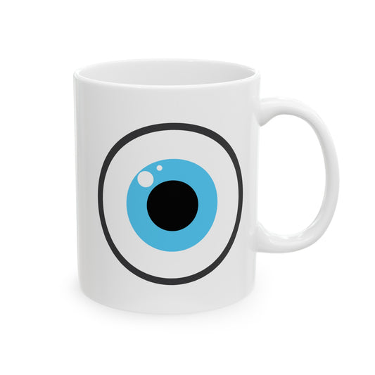 Eye on You Coffee Mug - Double Sided White Ceramic 11oz by TheGlassyLass.com