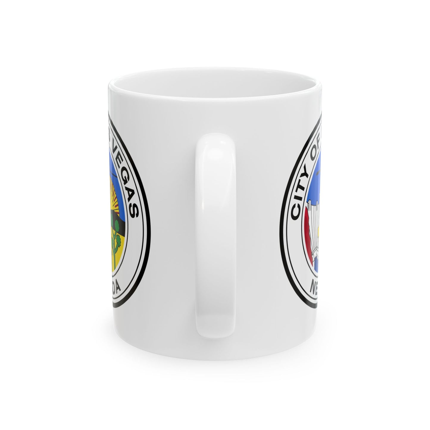 City of Las Vegas Coffee Mug - Double Sided Print, White Ceramic, 11oz by TheGlassyLass.com