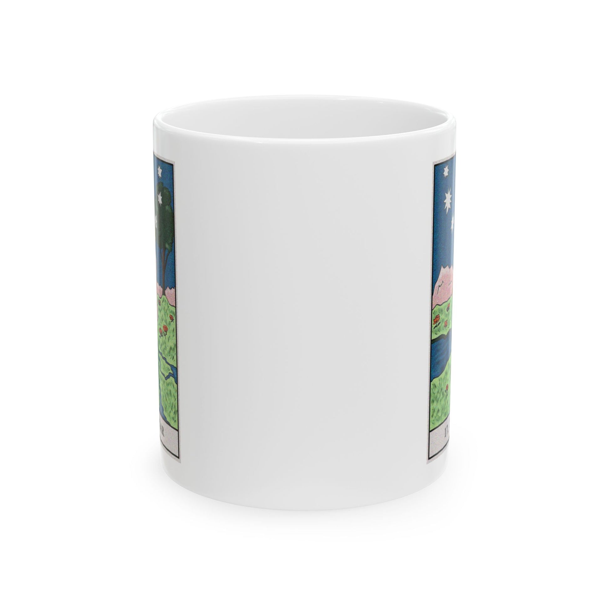 The Star Tarot Card Coffee Mug - Double Sided Print, White Ceramic, 11oz by TheGlassyLass.com