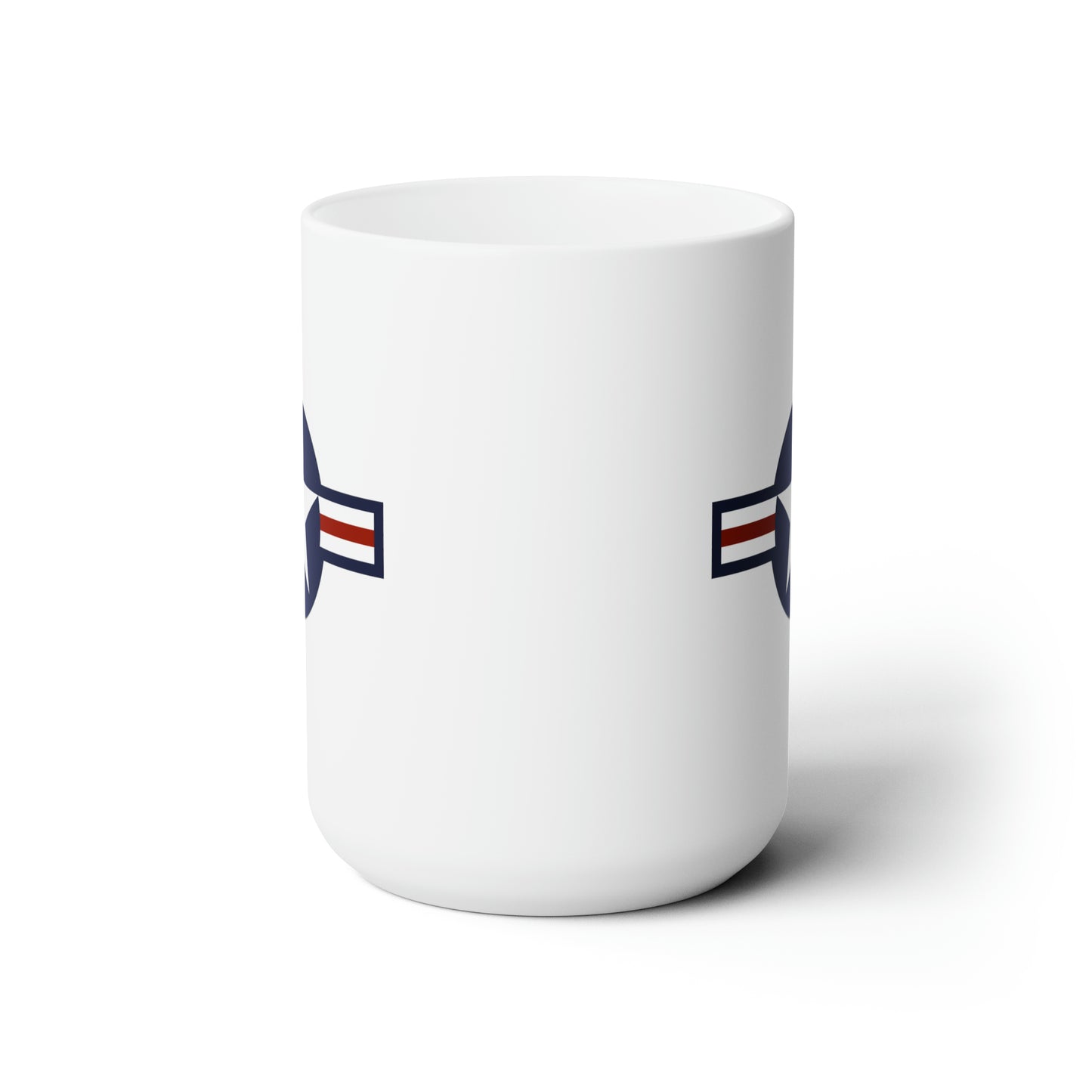 US Air Force Roundel Coffee Mug - Double Sided White Ceramic 15oz - by TheGlassyLass.com